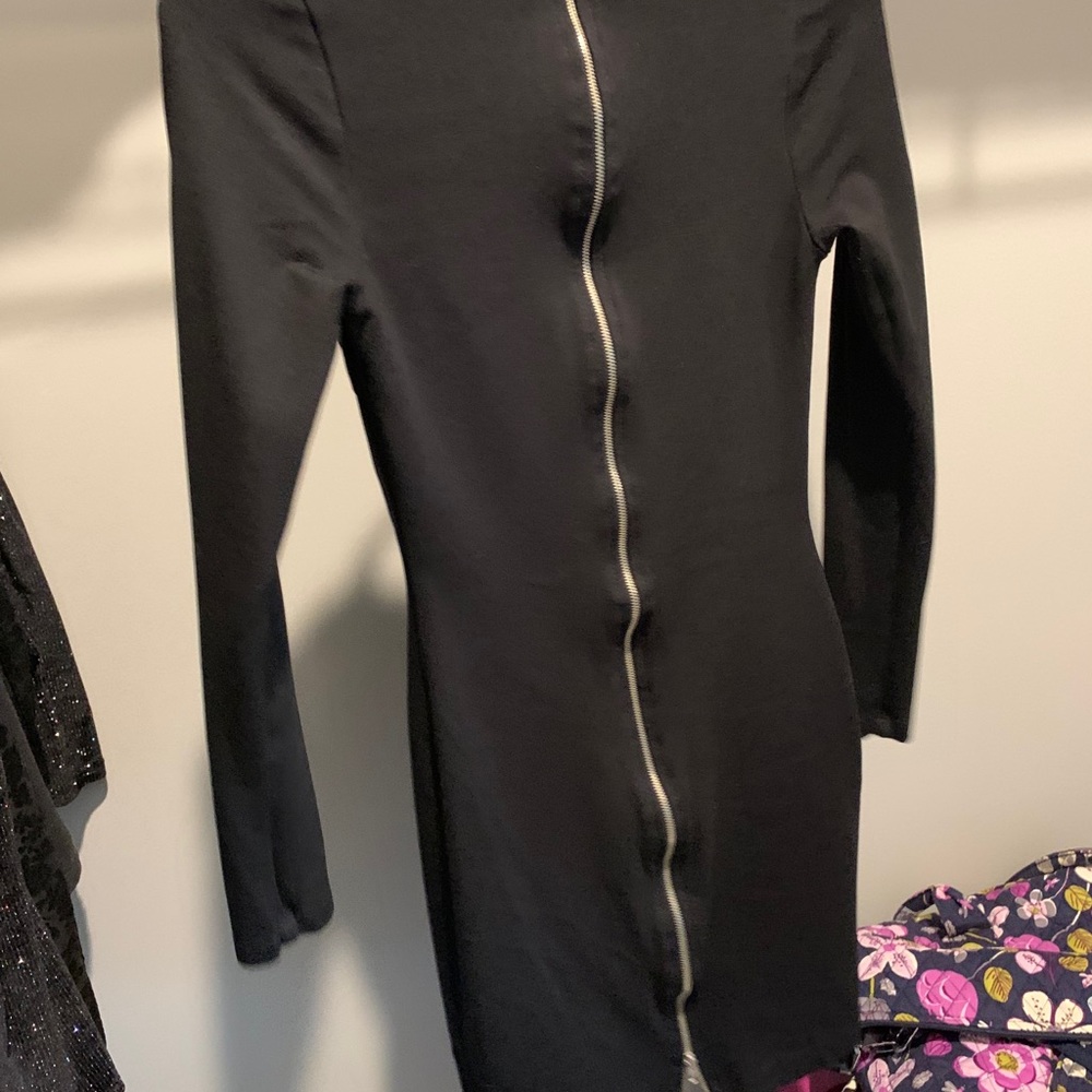 Lulus black mini dress with full back zipper